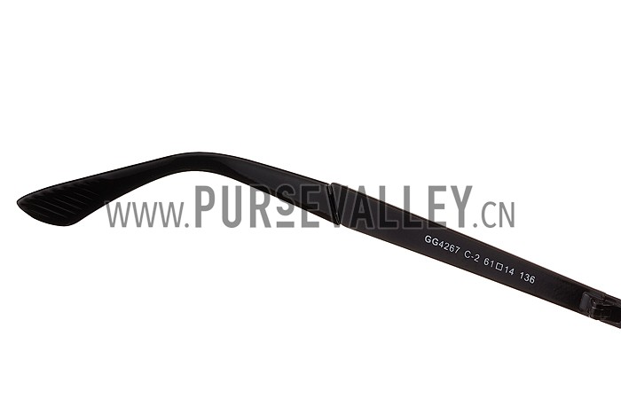 Gucci Signature Logo Black Frame Black Lenses Sunglasses 308146