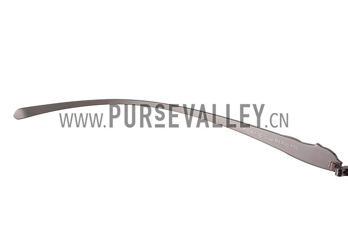 Cartier Panthere Aviator Chrome Frame Grey Lenses Sunglasses 308184