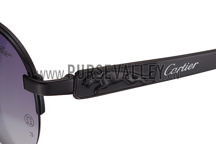 Cartier Wild Panthere Detail Black Frame Sunglasses 308188