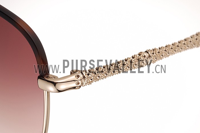 Gucci Ultra-light Aviator Brown Frame Sunglasses 308204