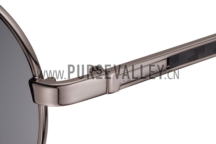 Gucci Aviator Wrap Silver Frame Grey Lens Sunglasses 308211