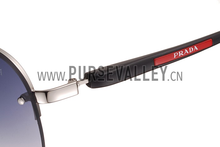 Prada Sporty Linea Rossa Logo Silver Frame Sunglasses 308217