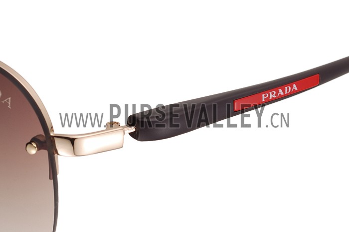 Prada Sporty Linea Rossa Logo Brown Temples Sunglasses 308214
