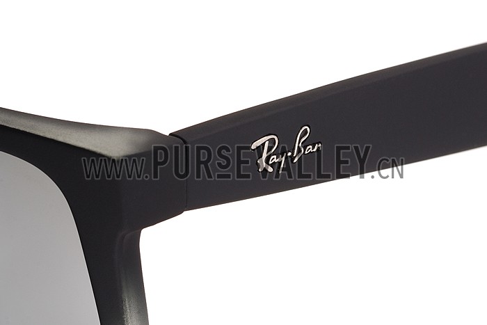 Ray Ban Justin Semi Transparent Black Frame Light Grey Lenses Sunglasses 308233