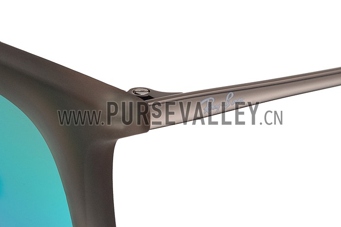 Ray Ban Wayfarer Light-Ray Transparent Black Frame Blue Lenses Sunglasses 308236