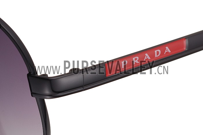Prada Aviator Linea Rossa Logo Black Frame Sunglasses 308222