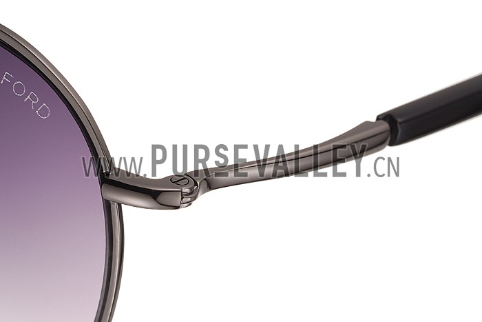 Tom Ford Eva Pilot Grey Frame Light Blue Lenses Sunglasses 308242