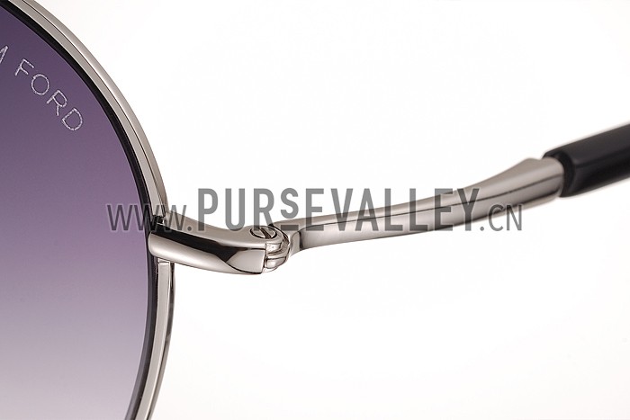 Tom Ford Eva Pilot Silver Frame Light Blue Lenses Sunglasses 308243