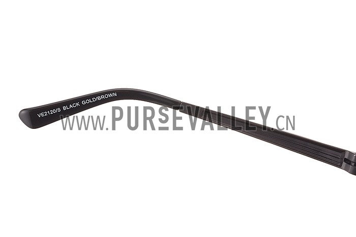 Versace Medusa Aviator Light Grey Lenses Black Temples Sunglasses 308244