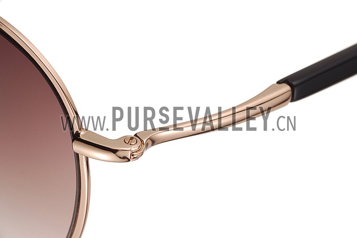 Tom Ford Eva Pilot Gold Frame Brown Lenses Sunglasses 308240