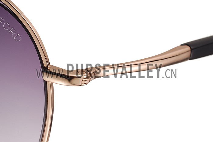 Tom Ford Eva Pilot Gold Frame Light Blue Lenses Sunglasses 308241