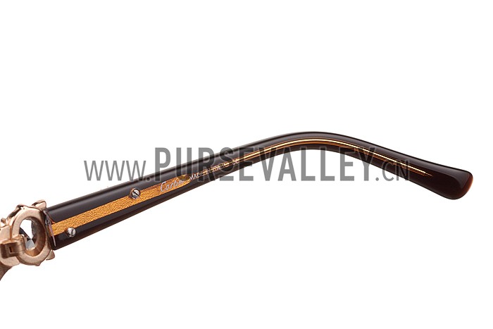 Cartier Decor Panthere Brown Frame Sunglasses 308073