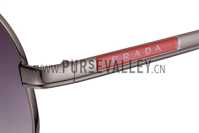 Prada Aviator Linea Rossa Logo Grey Frame Sunglasses 308225