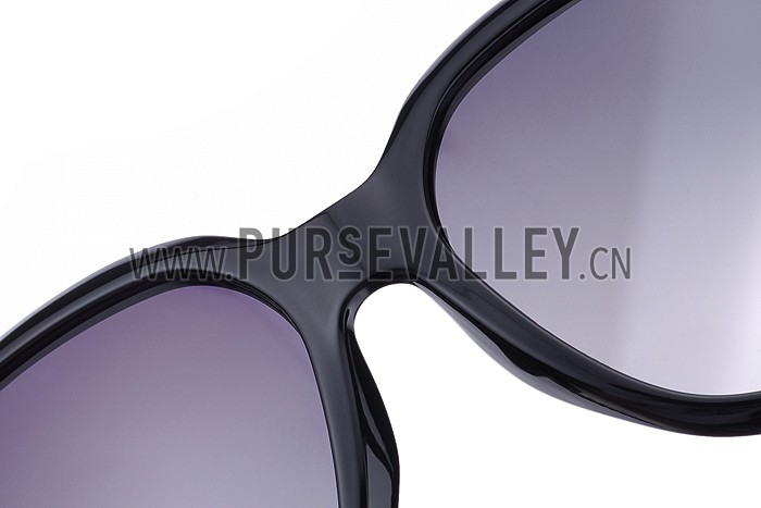Gucci Oversized Square Leather Black Sunglasses 307815