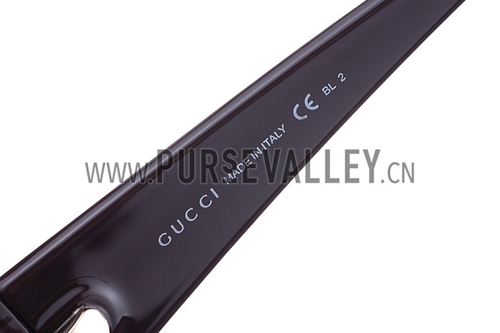 Gucci Oversized Square Leather Brown Sunglasses 307816