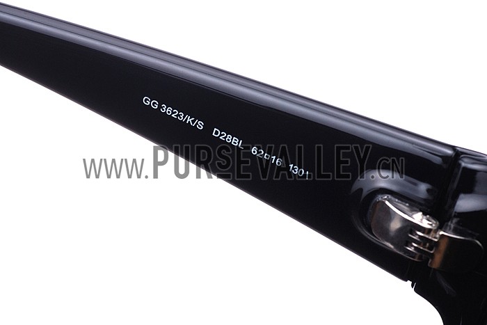 Gucci Oversized Round Leather Dark Blue Sunglasses 307819