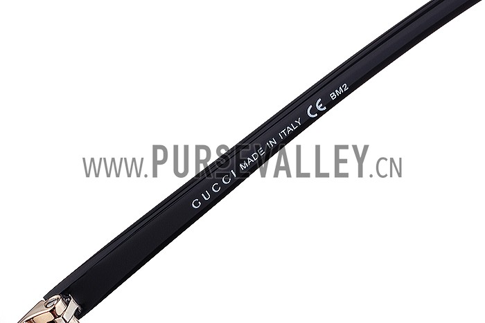 Gucci Aviator With Gucci Logo Black Sunglasses 307824