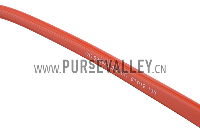 Gucci Aviator With Gucci Logo Orange Sunglasses 307825