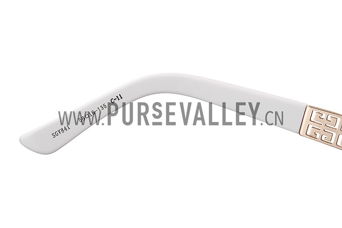 Givenchy Square Diamond Logo White Sunglasses 307829
