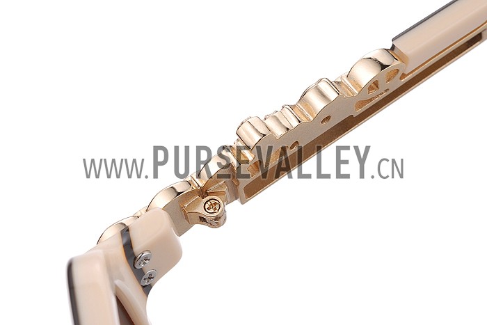 Hermes Carriage Motif Beige Sunglasses 307830