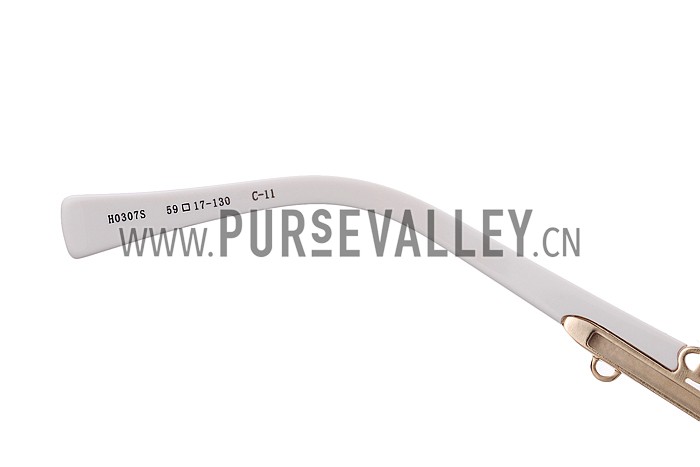 Hermes Carriage Motif White Sunglasses 307833