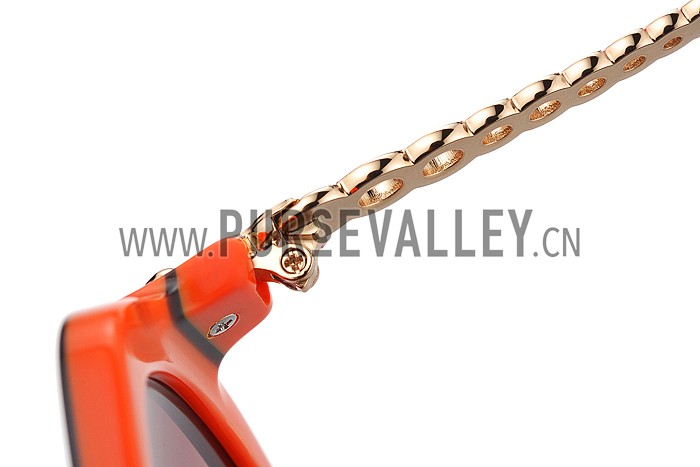 Hermes Chain Motif Orange Sunglasses 307836