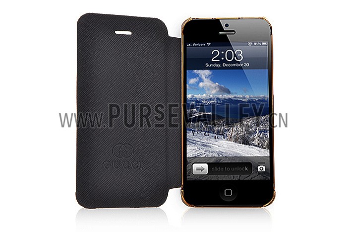 Gucci Black Wallet Case for iPhone 5 607718