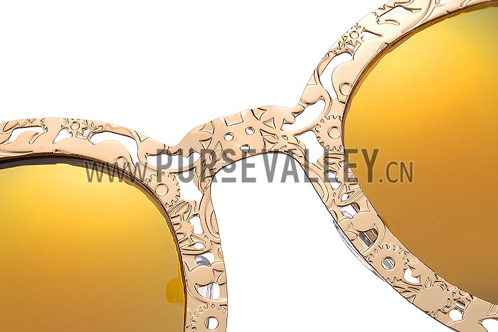 Karen Walker Fantastique Mirror Gold Yellow Lens Sunglasses 307763