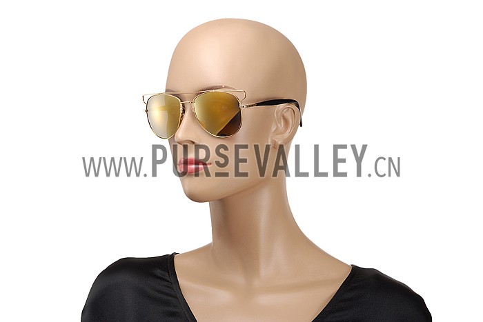 Christian Dior Technologic Gold Frame Gold Mirrored Lenses Sunglasses 308122