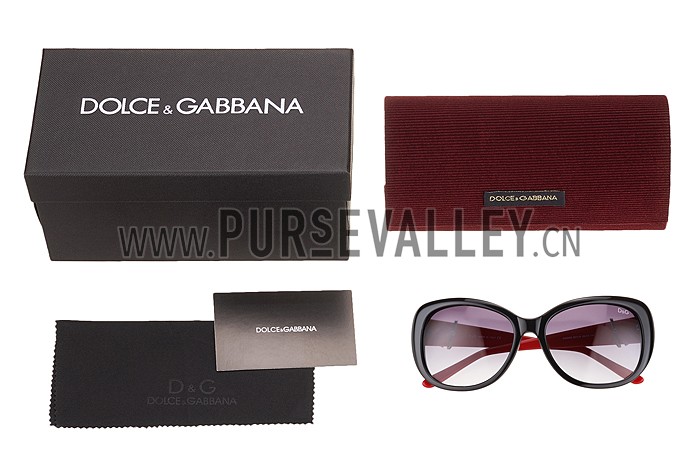 Dolce And Gabbana Red With Silver Roses Sunglasses 308027