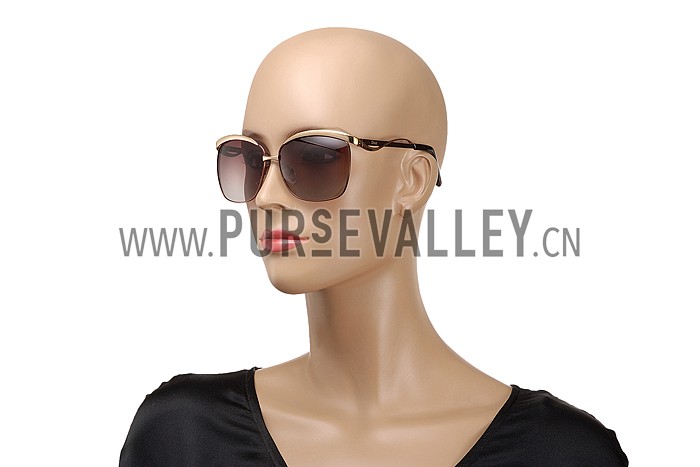 Christian Dior Demoiselle Gold Frame Brown Lenses Sunglasses 308118