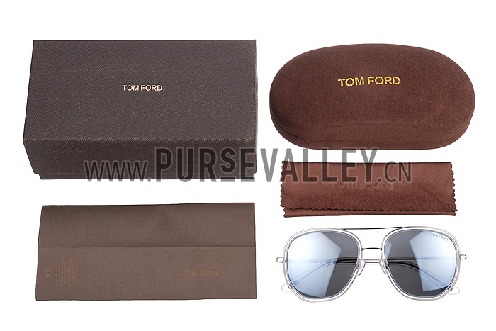 Tom Ford Cyrille Aviator White Frame Sunglasses 307900