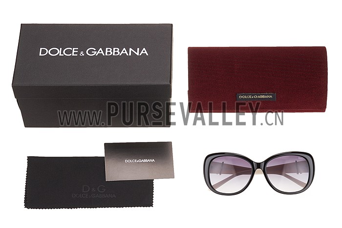 Dolce and Gabbana White With Silver Roses Sunglasses 308028