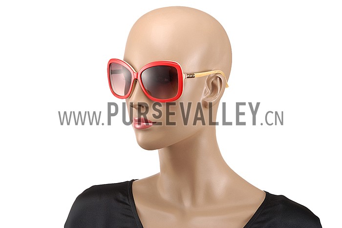 Gucci Guccissima Pattern Red Frame Sunglasses 308085