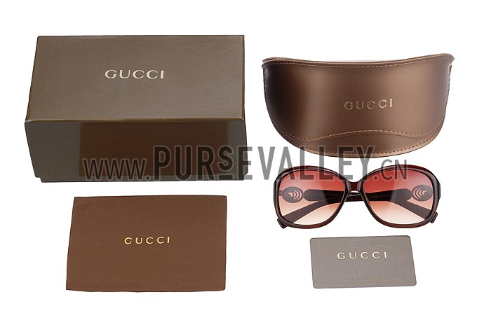 Gucci Elegant Oval Shaped Brown Sunglasses 308033