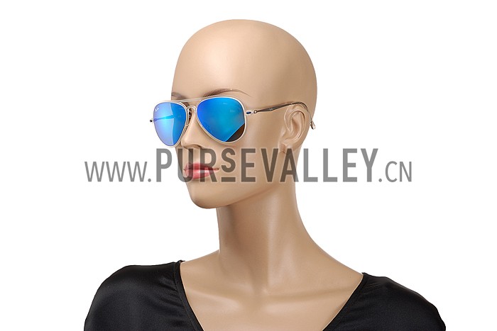 Ray Ban Aviator Liteforce White Frame Blue Mirrored Lenses Sunglasses 308167