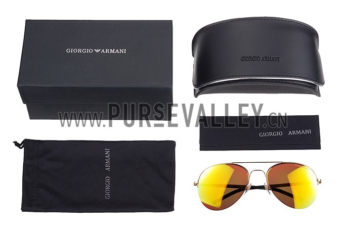 Giorgio Armani Aviator Yellow Lens Sunglasses 307872