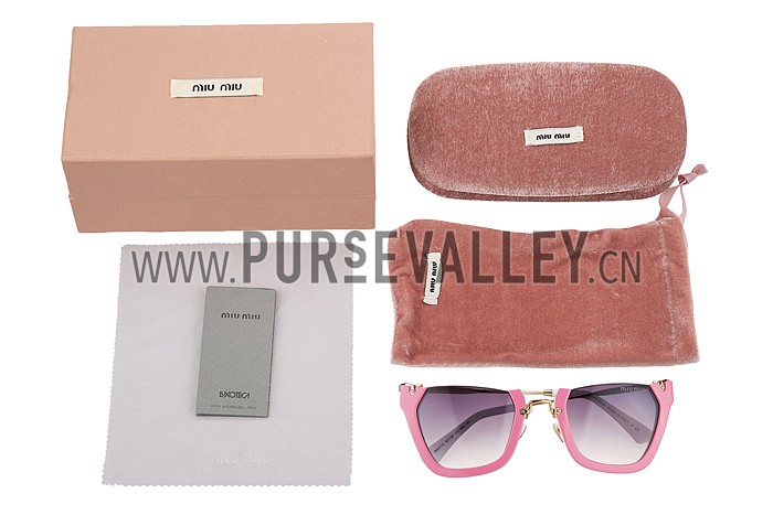 Miu Miu Cut Off Cat-Eye Pink Sunglasses 308038