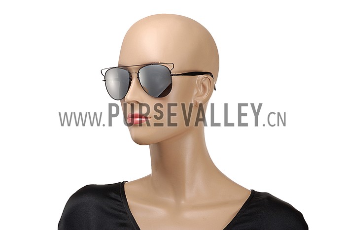 Christian Dior Technologic Black Frame Grey Mirrored Lenses Sunglasses 308121