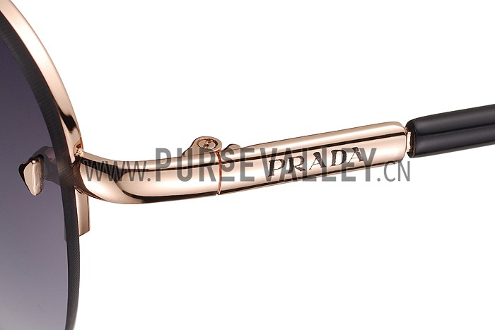 Prada Aviator Gold Frame Black Temples Sunglasses 308228