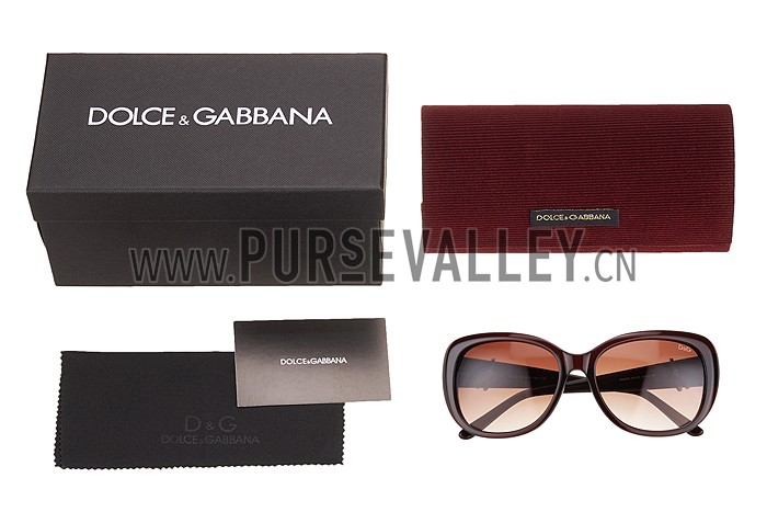 Dolce and Gabbana Brown With Silver Roses Sunglasses 308026