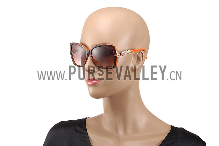 Louis Vuitton Petal Motif Orange Frame Sunglasses 308116