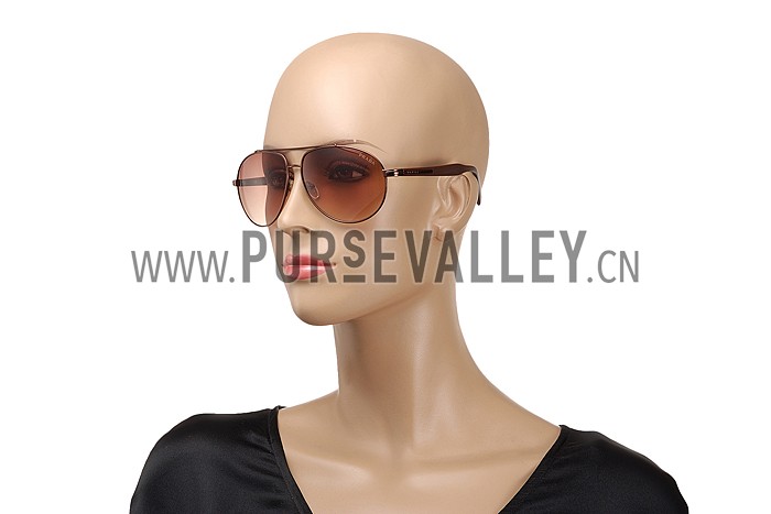 Prada Aviator Brown Frame Brown Sunglasses 308150