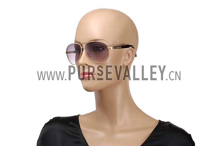 Prada Aviator Gold Frame Grey Lenses Sunglasses 308151
