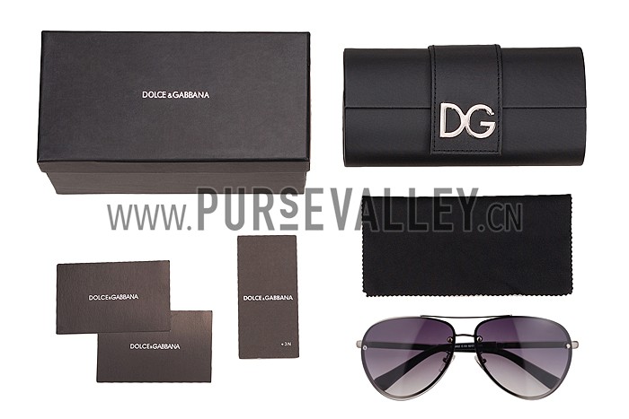 Dolce and Gabbana Pilot Grey Frame Sunglasses 308195