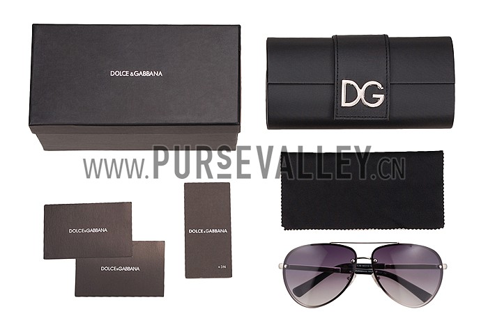 Dolce and Gabbana Pilot Silver Frame Sunglasses 308196