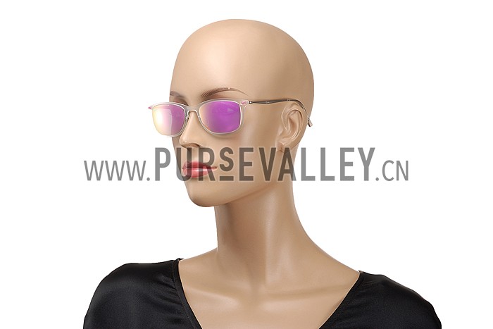 Ray Ban New Wayfarer Light-Ray White Frame Lilac Mirrored Lenses Sunglasses 308179