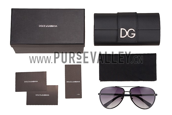 Dolce and Gabbana Pilot Black Frame Sunglasses 308192