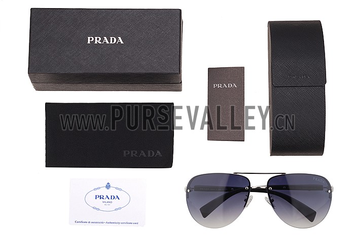 Prada Sporty Linea Rossa Logo Silver Frame Sunglasses 308217