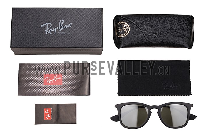 Ray Ban Wayfarer Light-Ray Black Frame Light Grey Lenses Sunglasses 308235